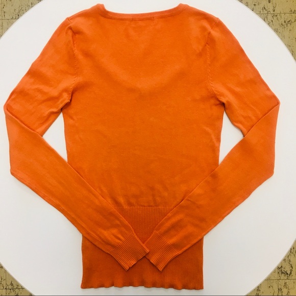 EUC 🍊Orsay Orange V-neck sweater - Picture 5 of 5
